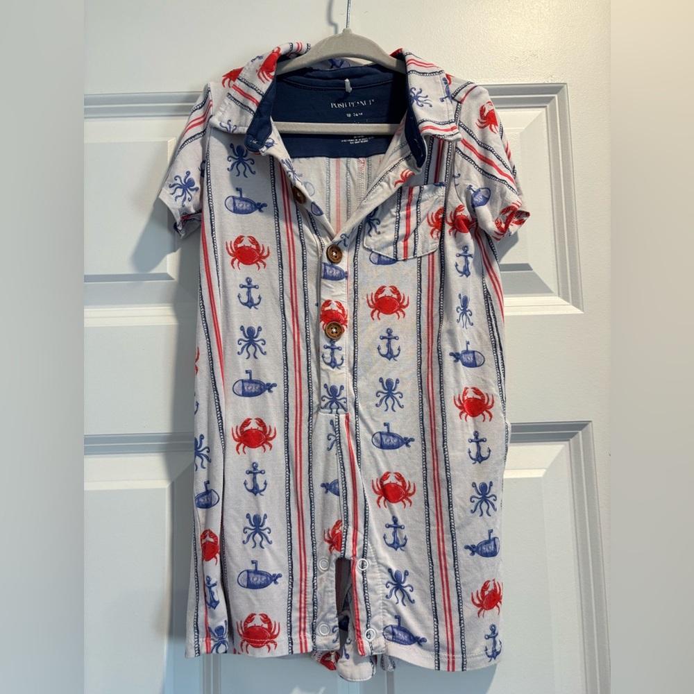 Posh Peanut Connor Collared Henley Shortall 18-24 Month